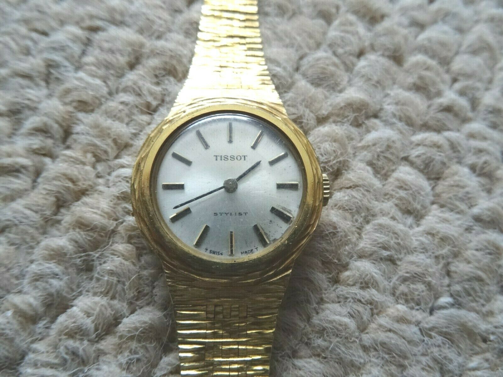 VINTAGE TISSOT STYLIST GOLD PLATED LADIES WIND UP DRESS WATCH