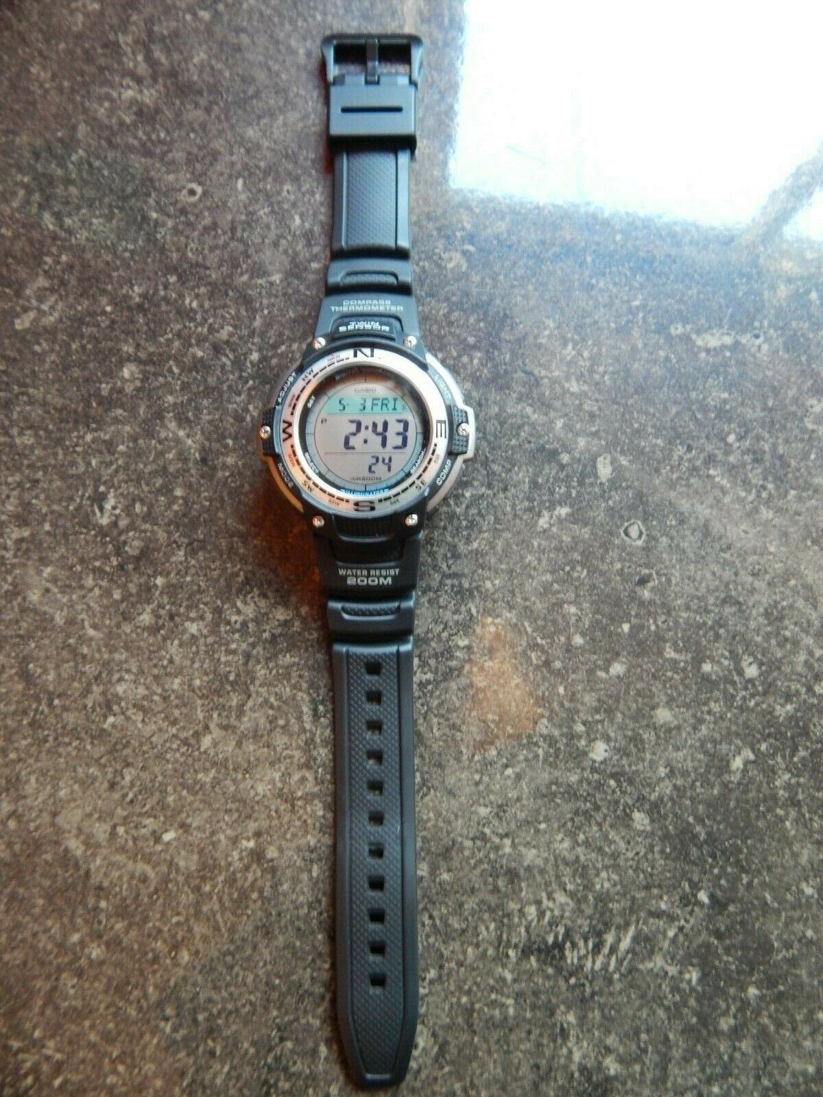 casio twin sensor compass & thermometer watch