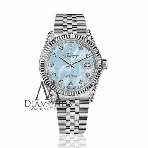 Blue mother discount of pearl rolex