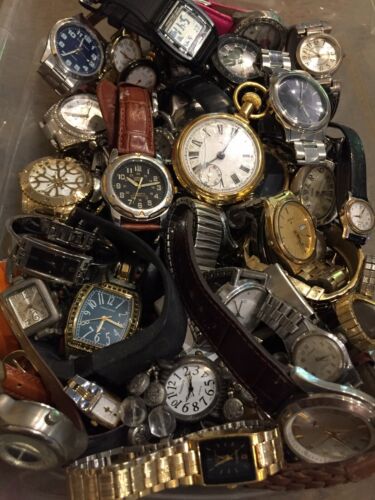 11 POUNDS Men s Womens Scrap WATCH Lot Repair Parts Craft Repurpose WatchCharts Marketplace