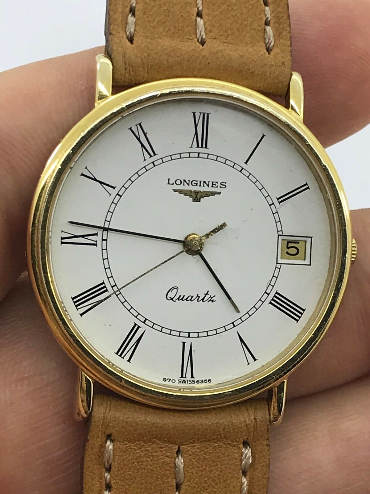 LONGINES WATCH 6356 QUARTZ CAL.L970.2 MENS 33mm GOLD PLATED G20