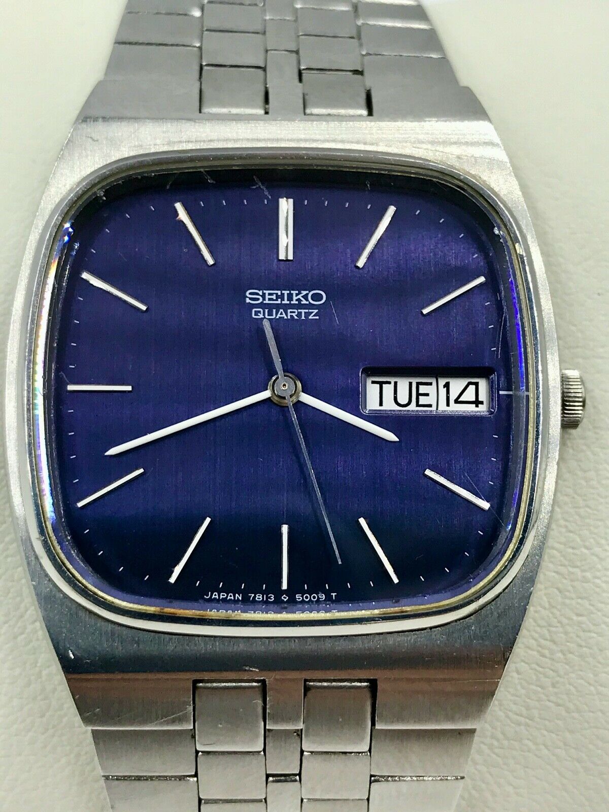 Vintage 1987 Seiko buy 7813-5009 Quartz Midnight Blue men's Watch New Battery H2