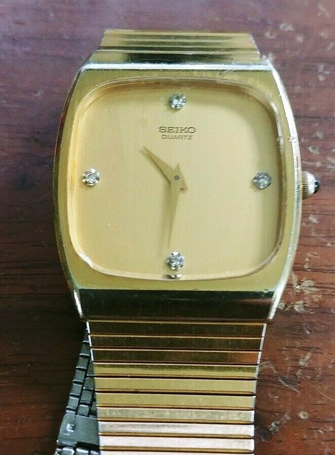 Vintage Seiko Men's Wristwatch 6430-5229 Gold w/Diamonds on dial Japan |  WatchCharts