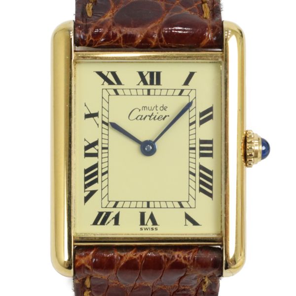 [Battery replaced] Cartier Cartier Must Tank LM 590005 Quartz SV925
