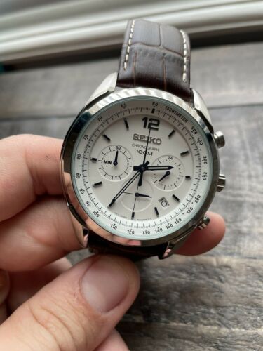 Seiko Chronograph 6T63-00J0 - While Dial - Excellent Condition