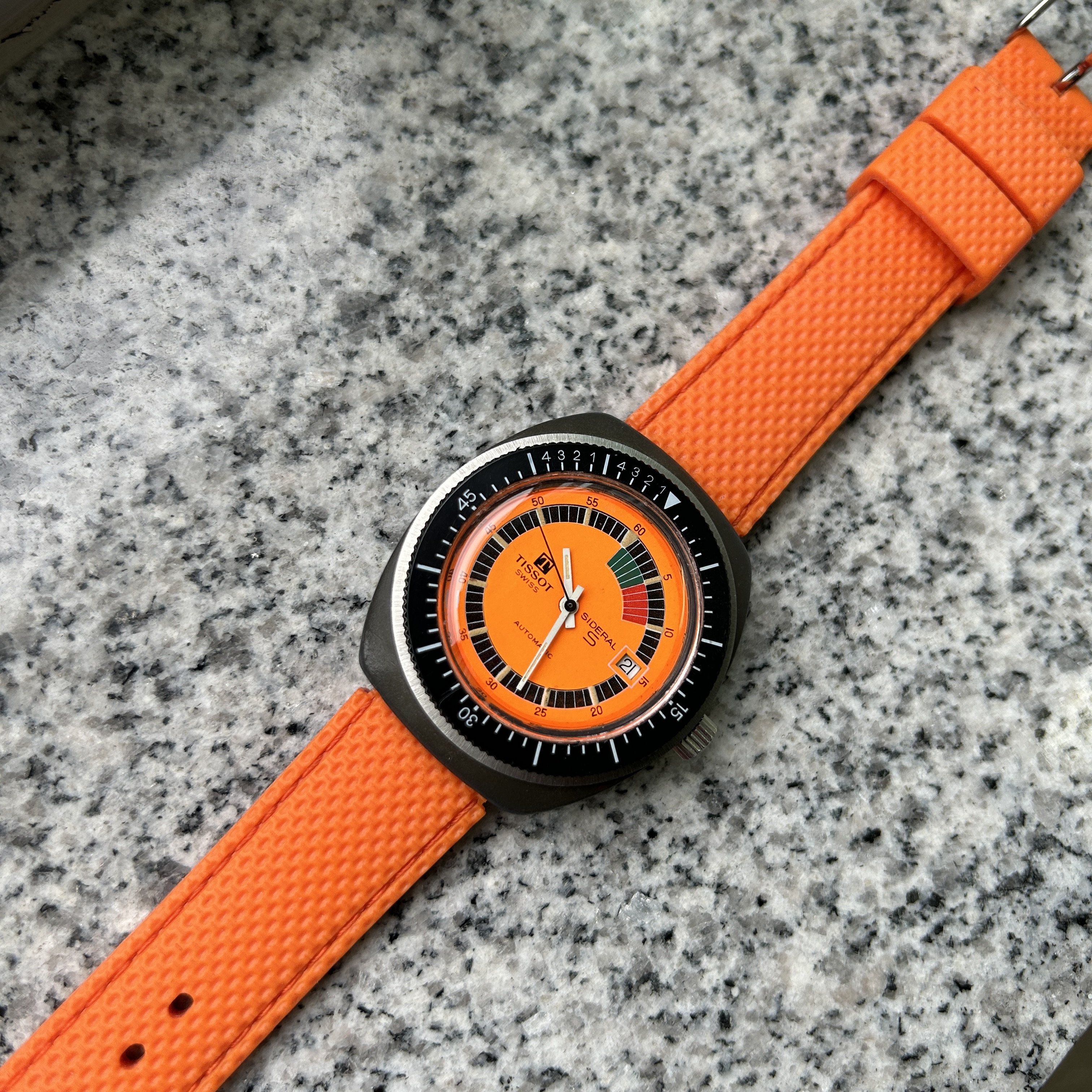 400 USD 70s Tissot Sideral Orange Dial WatchCharts