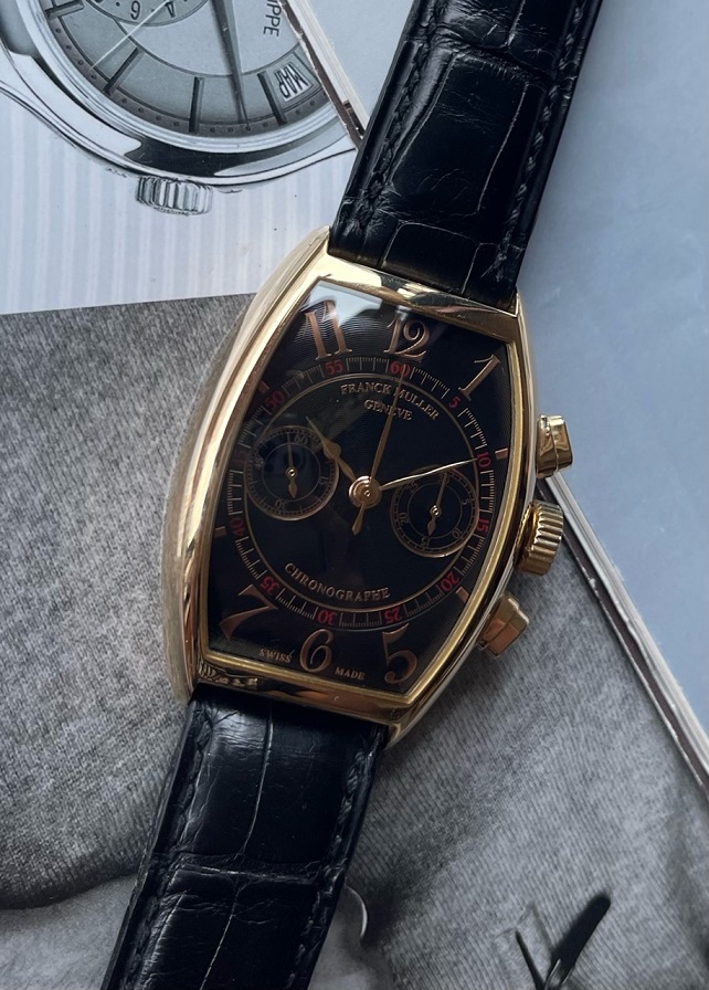 FS Franck Muller Cintr e Curvex Chronograph Black Dial 18K 5850 CC