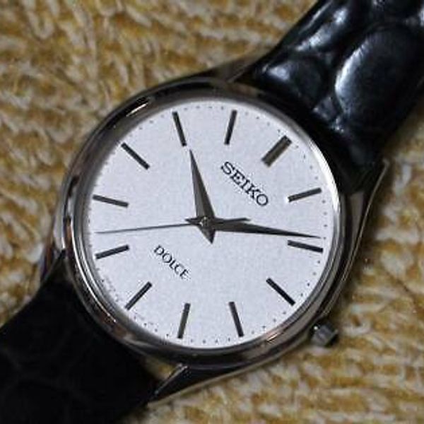 Seiko Dolce 8J41-0AJ0 Stainless Steel Japan White Quartz Mens Watch ...