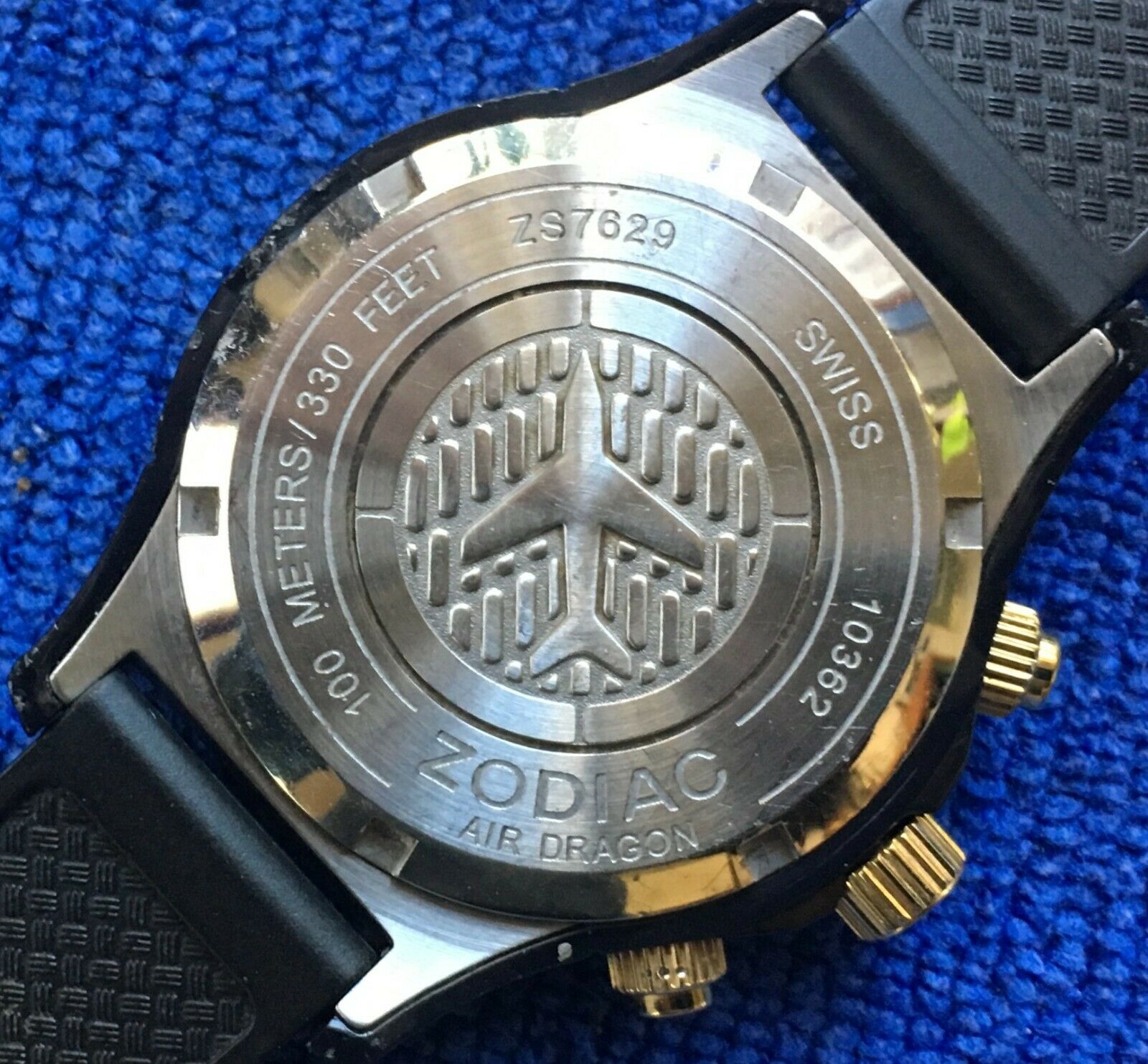 シュトラ Zodiac Air Dragon ZS7629 Men's Chronograph Watch Mother Of