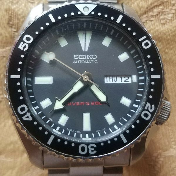 Seiko Prospex Men's Black Watch - SKX173 - Scuba Diver 7S26-0028 22mm ...