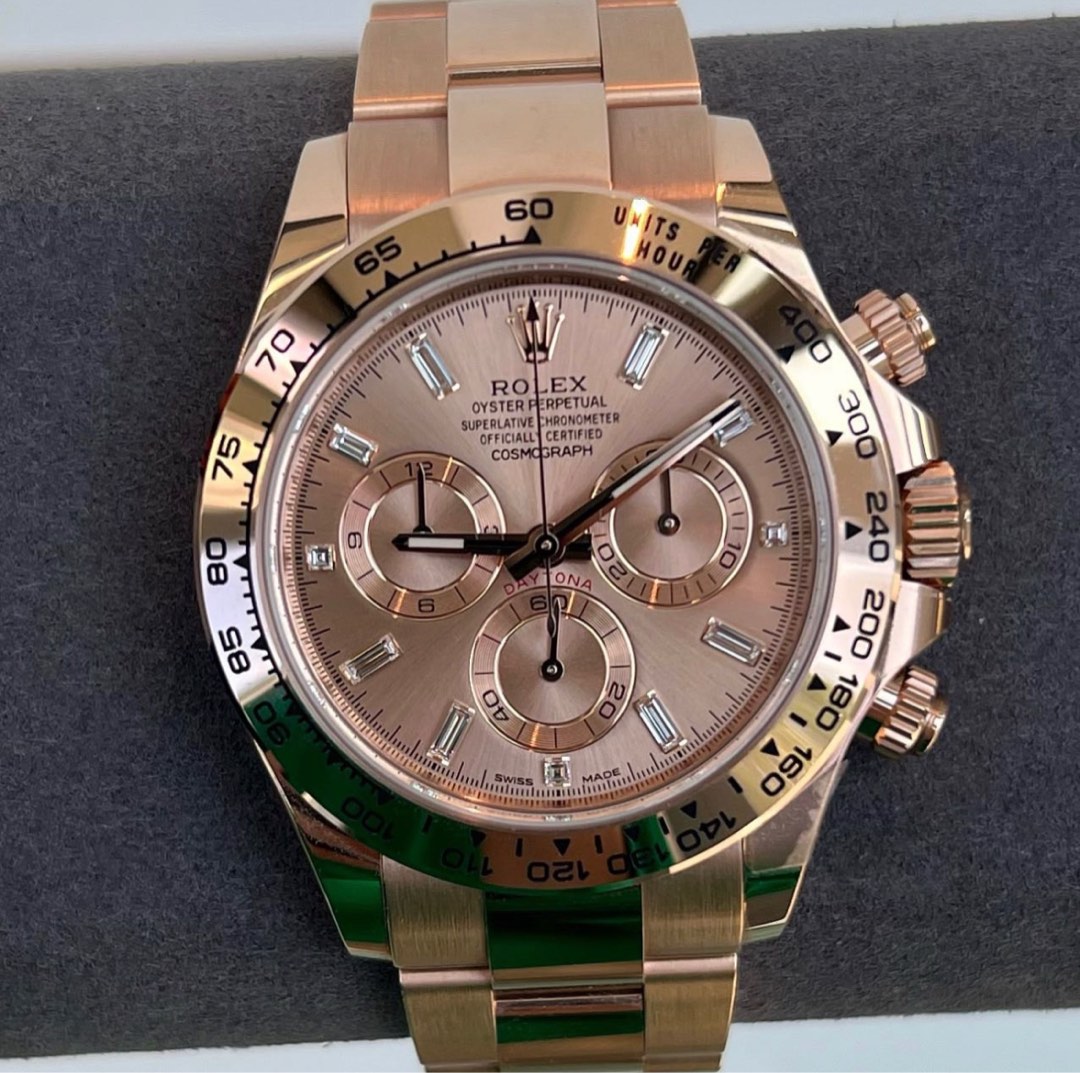 NEW Rolex Daytona 116505 Rose gold Baguette Diamond index 40mm