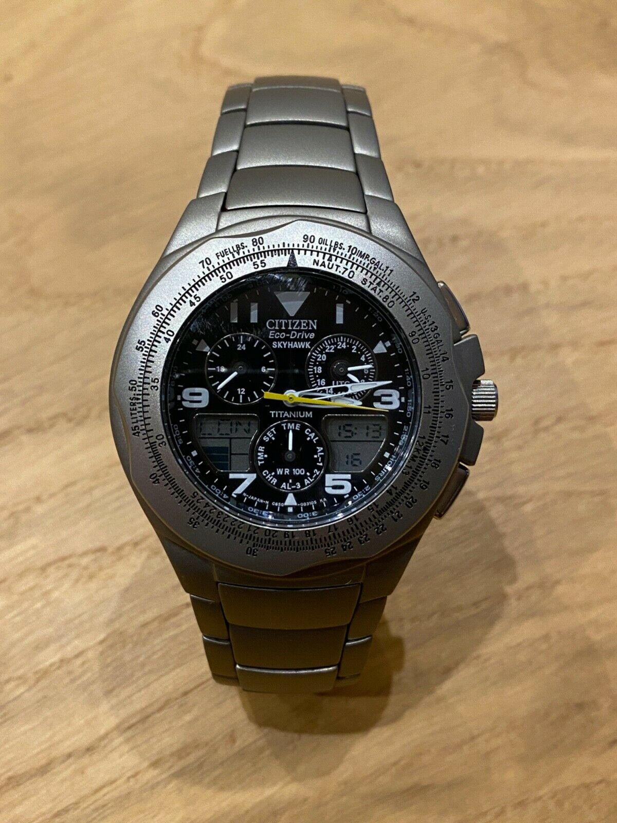 Citizen Quartz Eco-Drive World Time Skyhawk Chronograph JR3XXX/CAL no.C650  solar | WatchCharts Marketplace