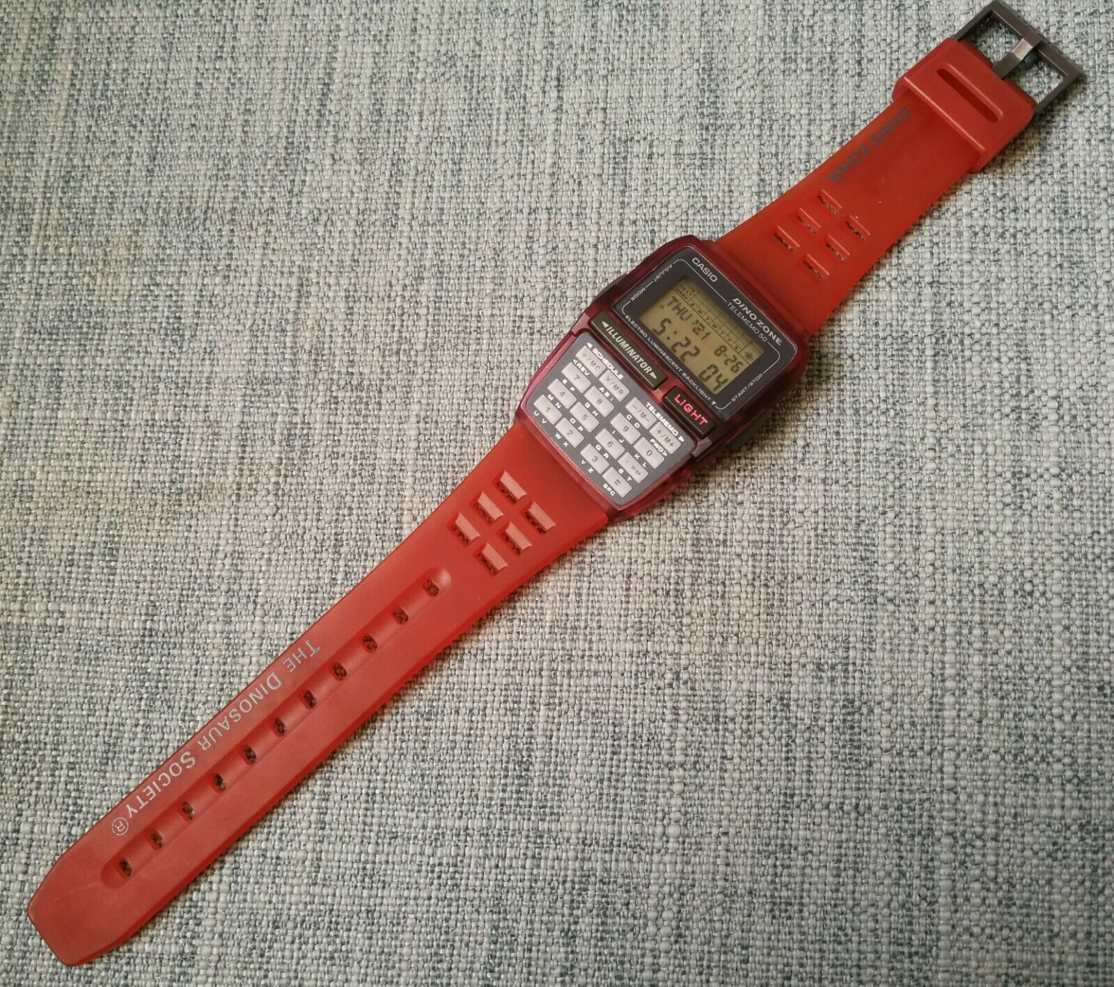 new casio dbc-63 dinozone red color databank telememo 50