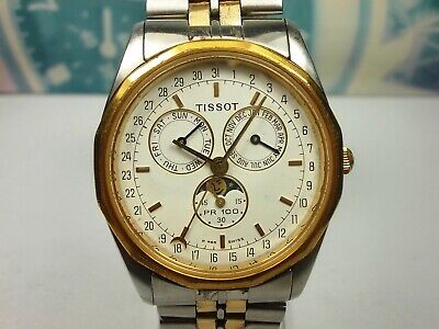 TISSOT PR100 TRIPLE POINTER DATE MOONPHASE QUARTZ MEN S WATCH