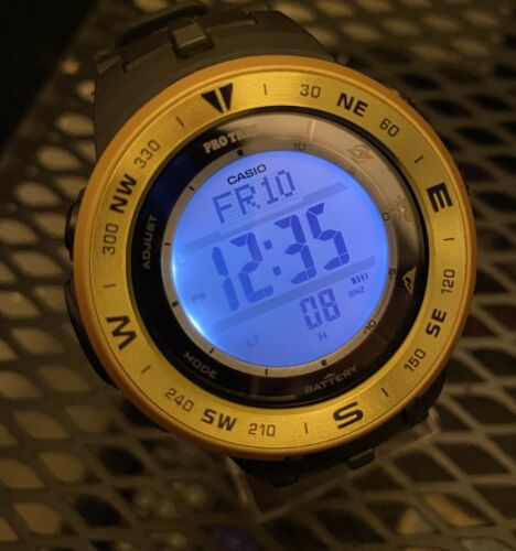 CASIO PRO TREK PRG-330-9A TRIPLE SENSOR WATCH TOUGH SOLAR GOLD