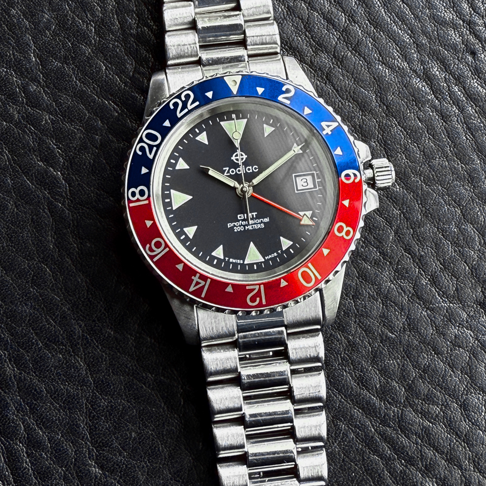 ZODIAC VINTAGE 806.21.03 (LARGE VAR. 813.21.03) GMT DIVER PEPSI