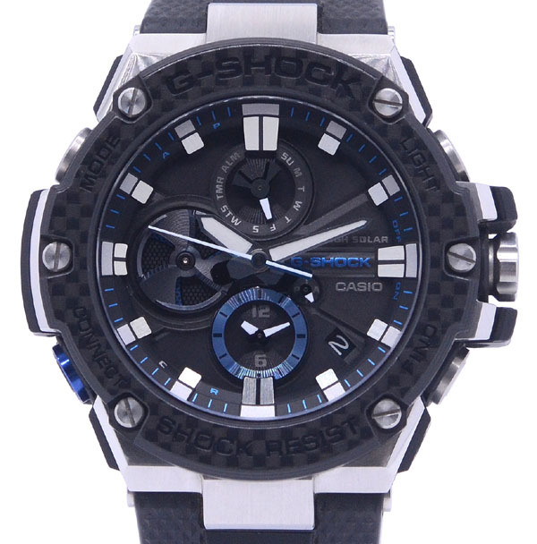 CASIO Casio G SHOCK G SHOCK G STEEL GST B100XA 1AJF carbon bezel with Bluetooth toughness chronograph men s WatchCharts