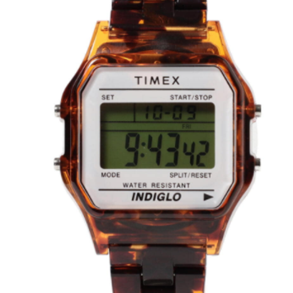 TIMEX × BEAMS Bespoke Classics Digital Tortoise shell Square Watch 