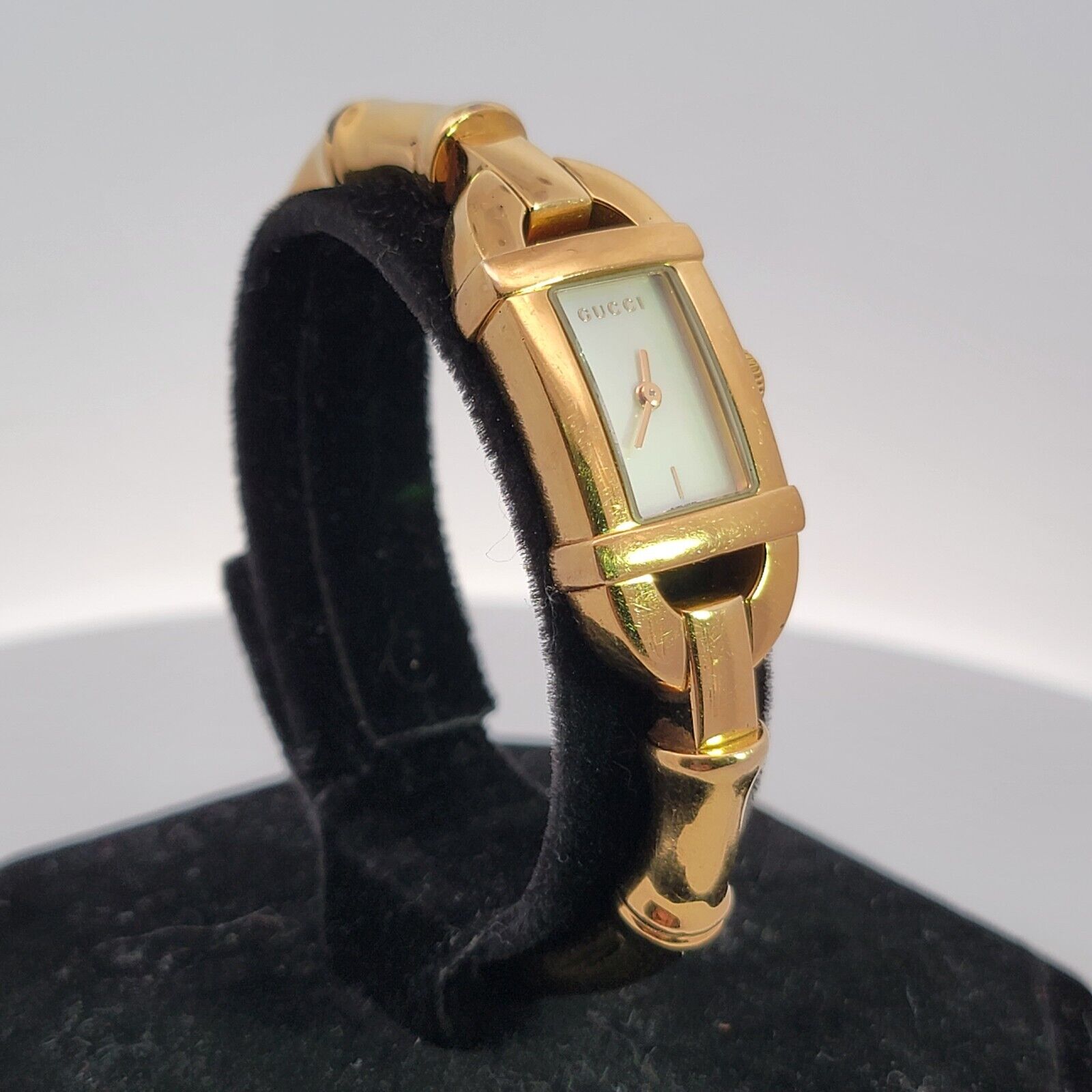 Gucci 6800L Bamboo Collection Lady's Gold Bangle Cuff Authentic