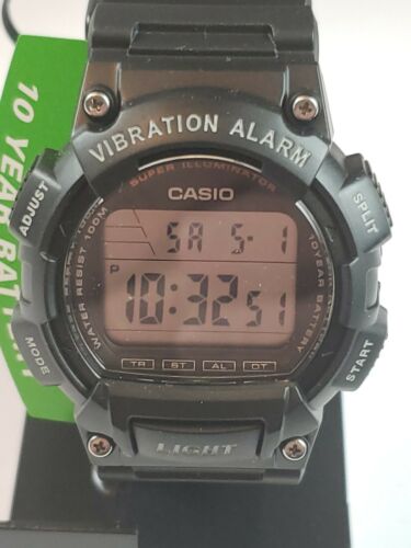 Casio Vibration Alarm Digital Sports Watch W736H-1AV Men's SUPER  ILLUMINATOR NEW