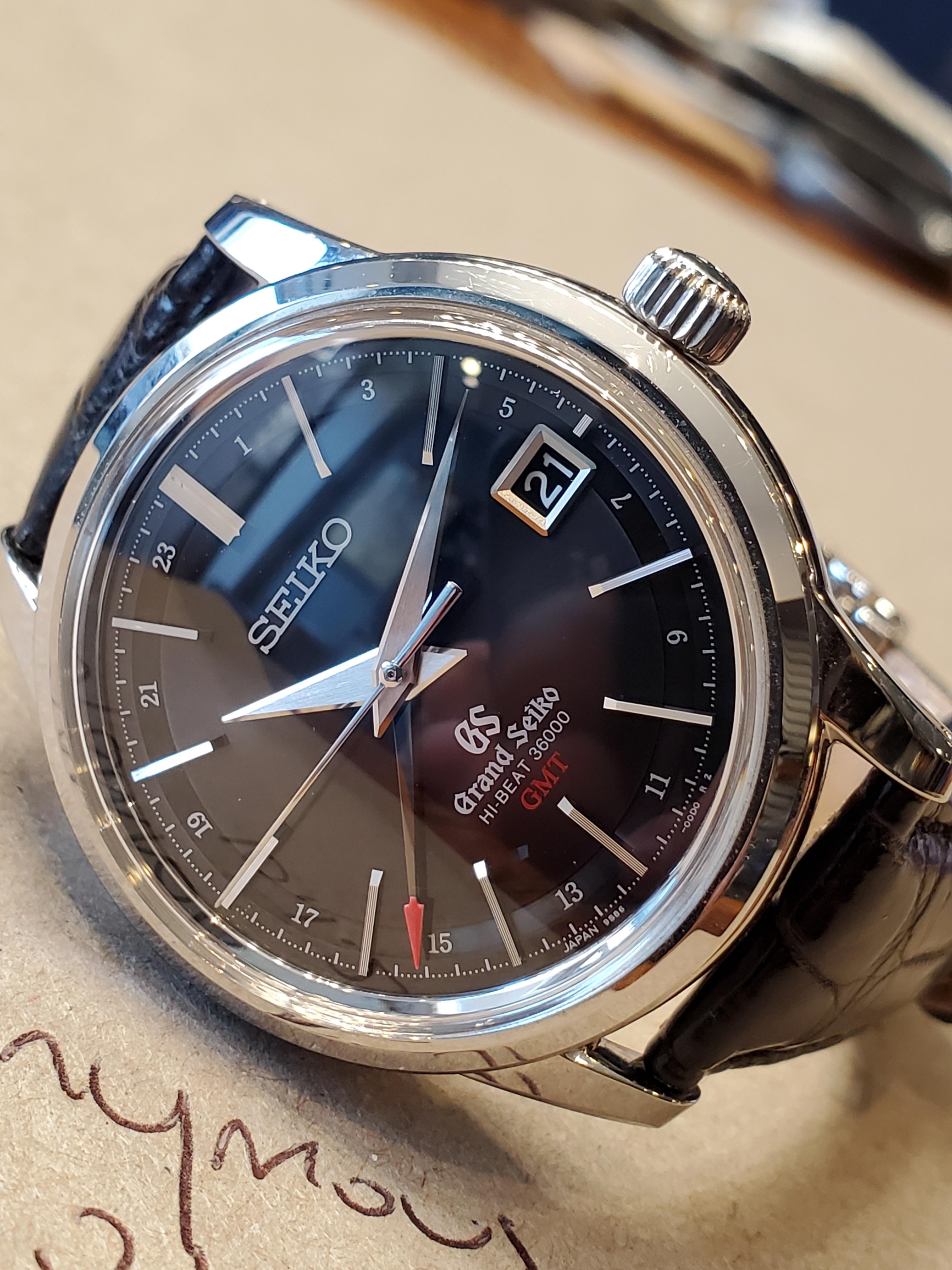 WTS] Grand Seiko SBGJ019 High-Beat GMT with NEW GS Alligator Strap |  WatchCharts