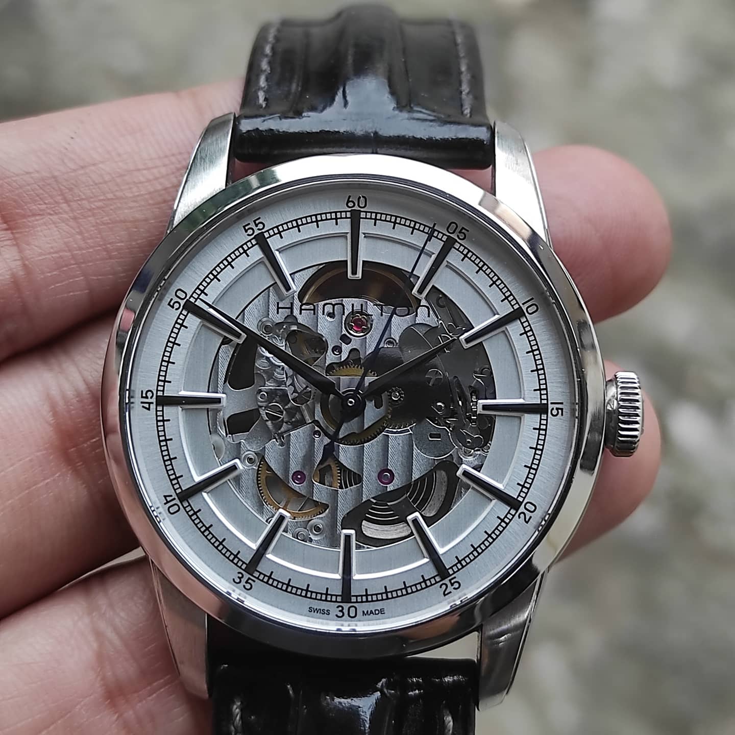 hamilton railroad skeleton watch