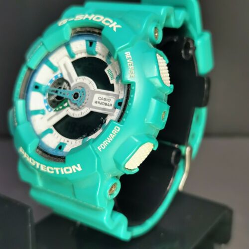 Casio G-Shock GA-110SN-3A GA-110 Turquoise Blue and White Analogue