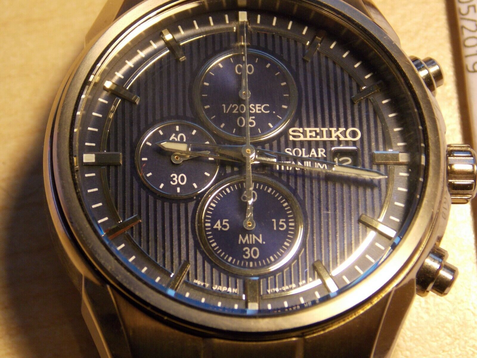 seiko solar titanium chronograph