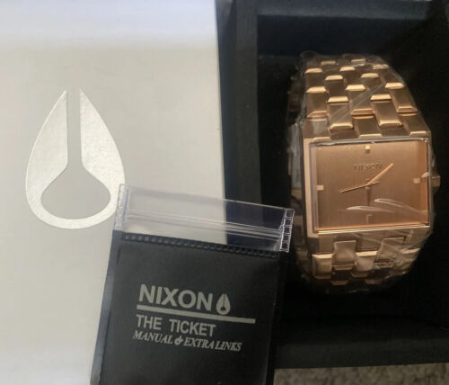 RARE Nixon The Ticket 2 Watch Rose Gold Mens / Unisex 34mm Rotolog