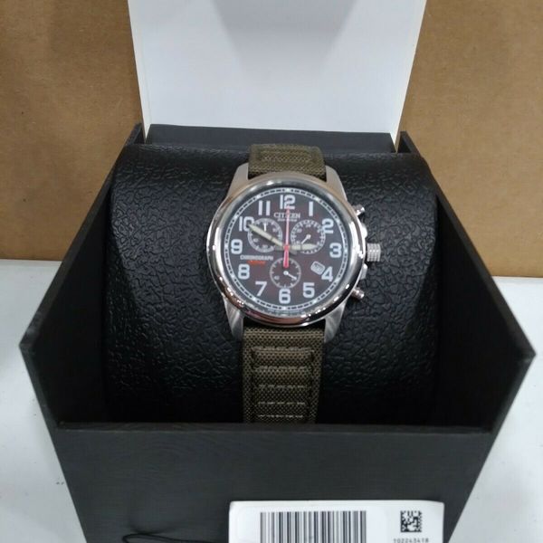Citizen Men's AT020005E EcoDrive Chronograph Canvas Watch WatchCharts