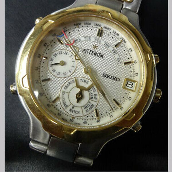 Seiko ASTERISK 6M13-7040 Date SS Quartz Authentic Mens Watch Works |  WatchCharts