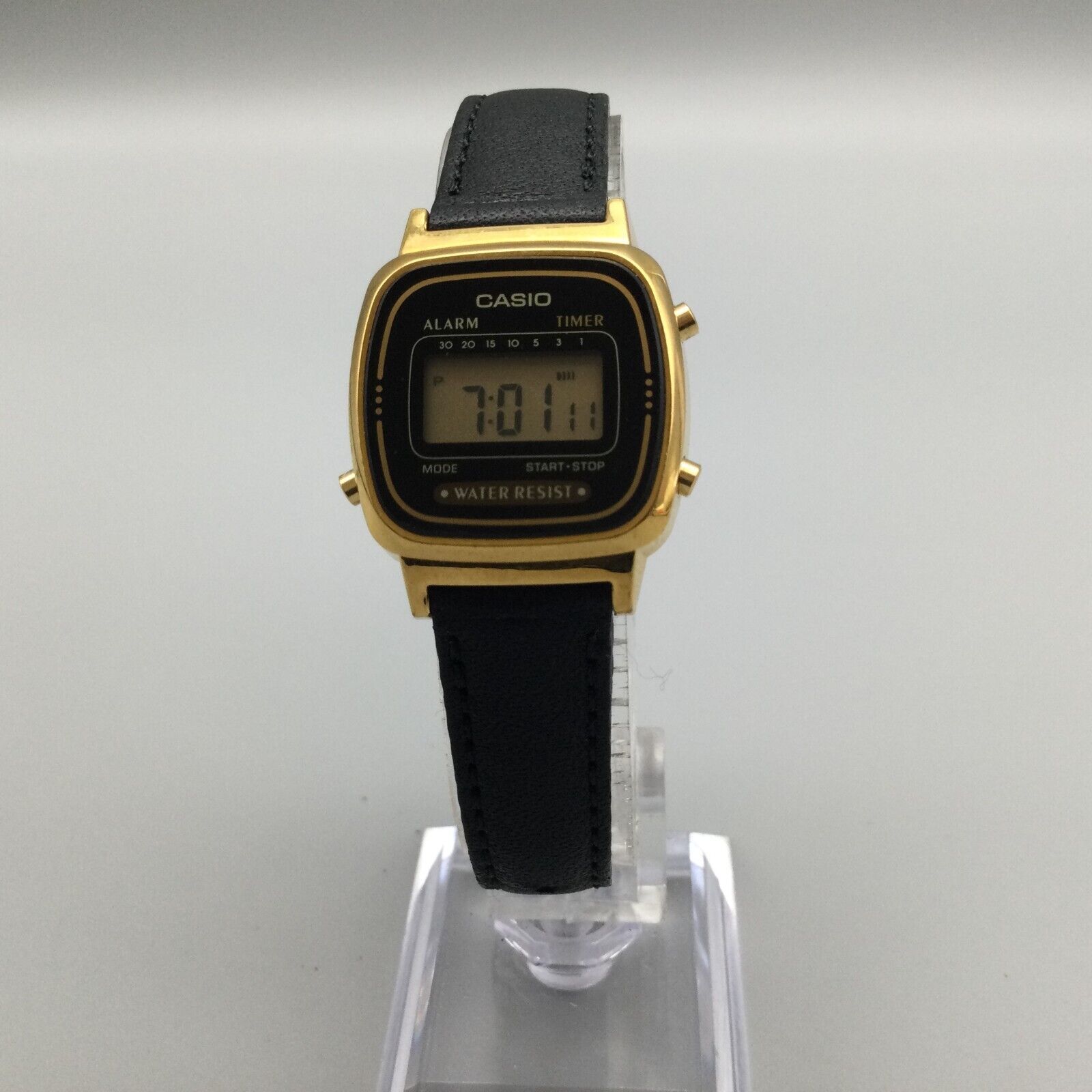 Casio Gold and Black Digital Alarm Timer Watch, LA670WE LA670WGA-1 | Gold Metal Vintage Watch | CASIO main image 3