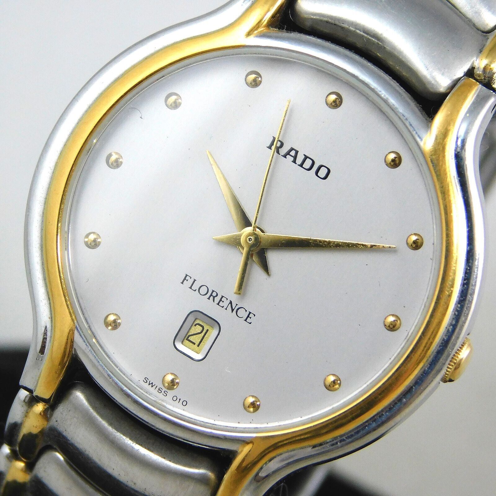 RADO FLORENCE 129.3644.4 DATE MEN'S SILVER VINTAGE WATCH SWISS