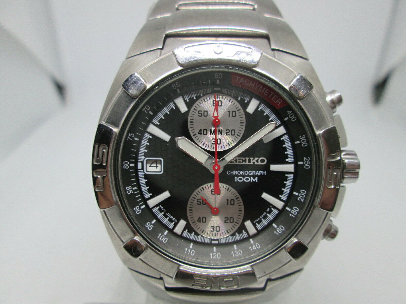 SEIKO 7T94 0AE0 DATE CHRONOGRAPH STAINLESS STEEL QUARTZ MENS DIVER