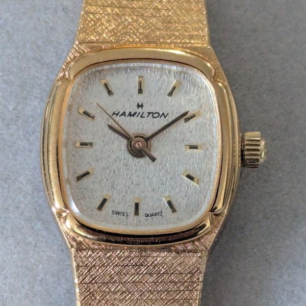 Hamilton 8644 Gold Tone 7 Jewel V8 Women's Watch w/ Box Swiss