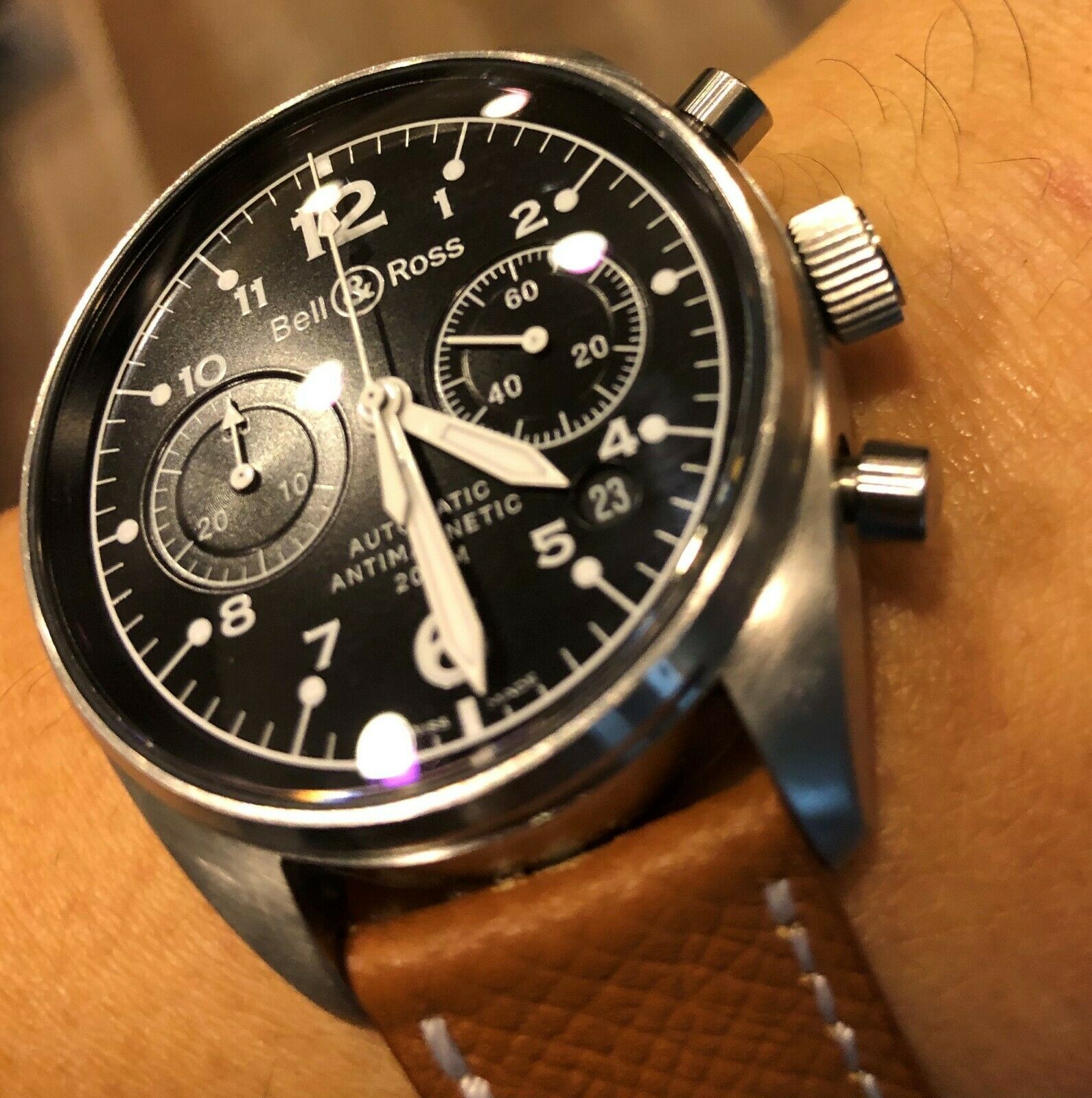 Bell Ross Vintage 126 Chronograph Auto includes steel bracelet