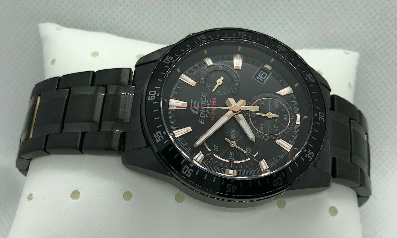 casio edifice men's stainless steel bracelet watch
