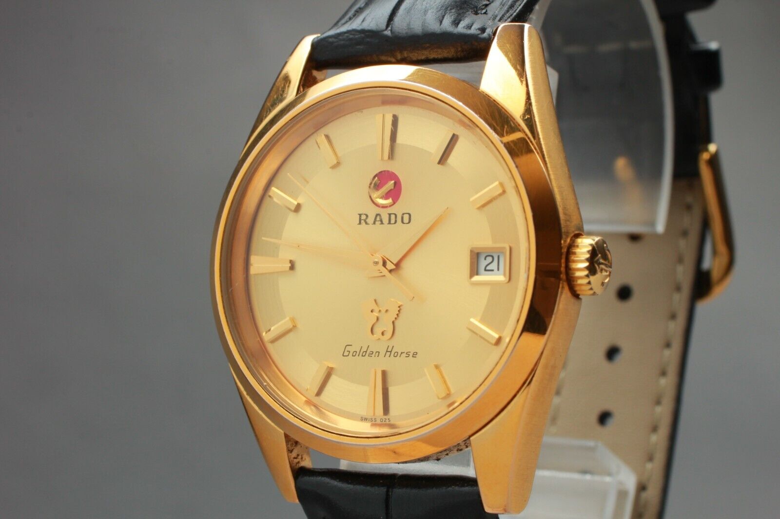 NEAR MINT】 Vintage RADO Golden Horse 633.3673.2 Gold Men's AT