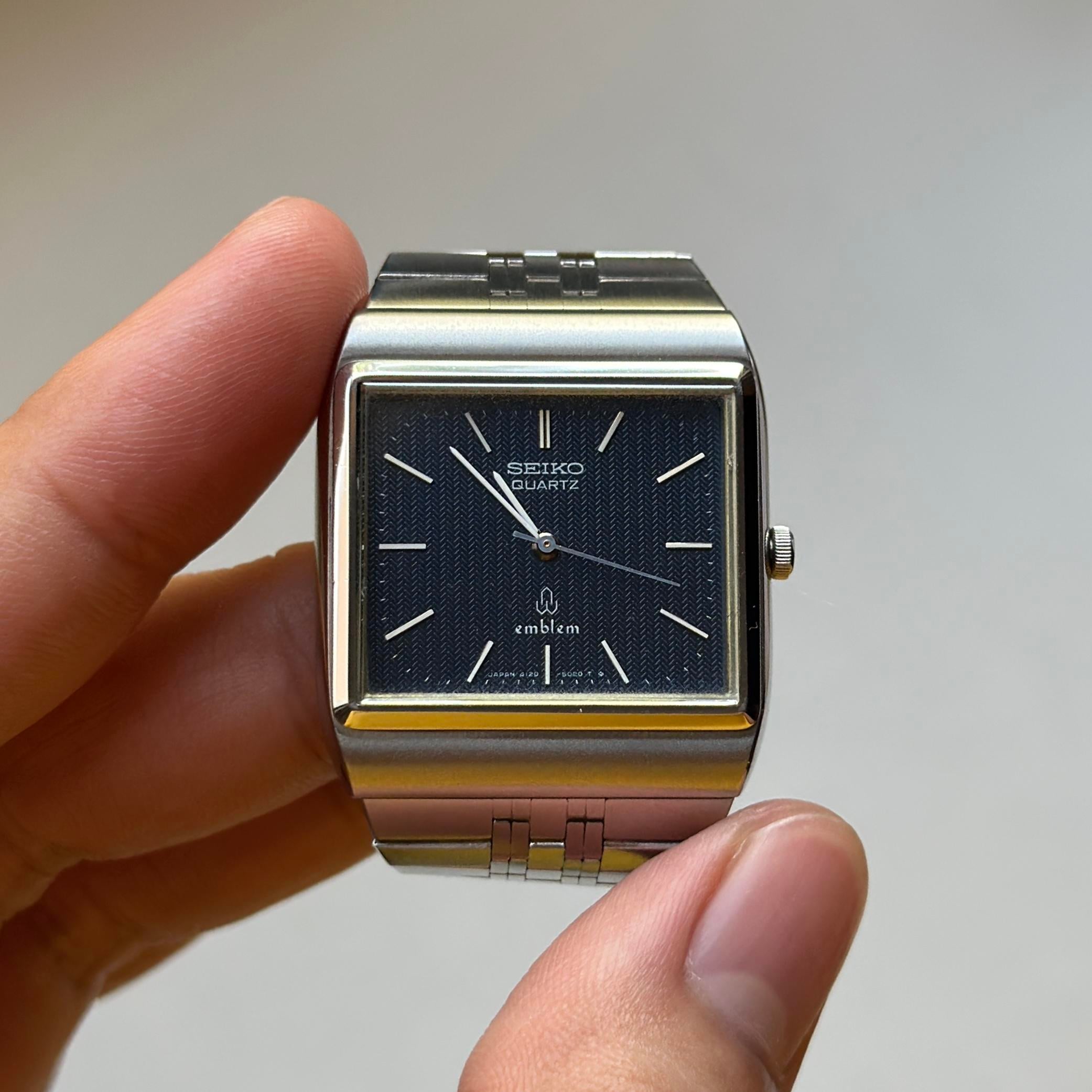 WTS] 1976 Seiko Emblem 4120-5020 – Textured Deep Blue Dial