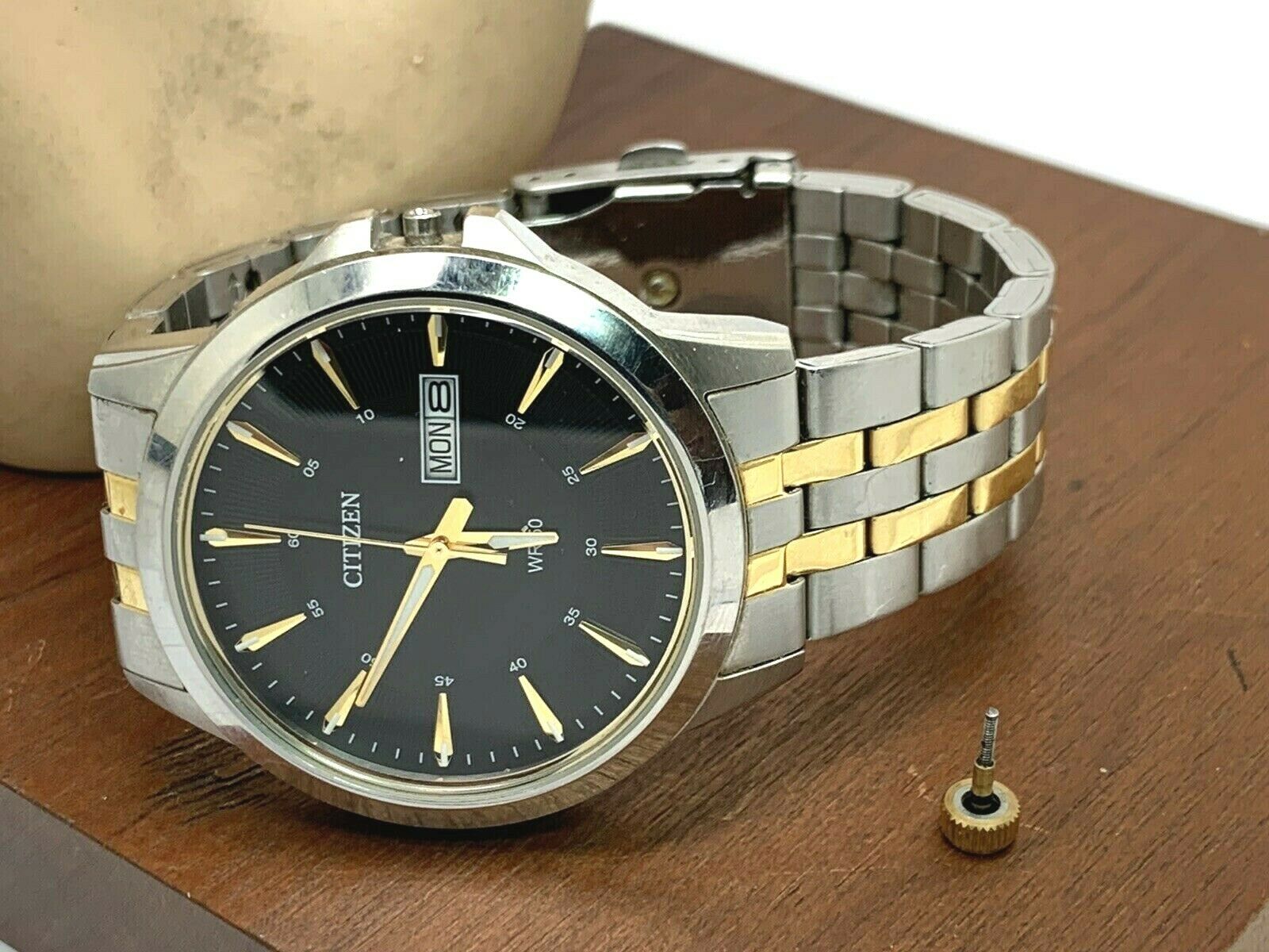 Citizen Men's Watch 1502-S097843 Quartz Black Dial Two Tone FOR