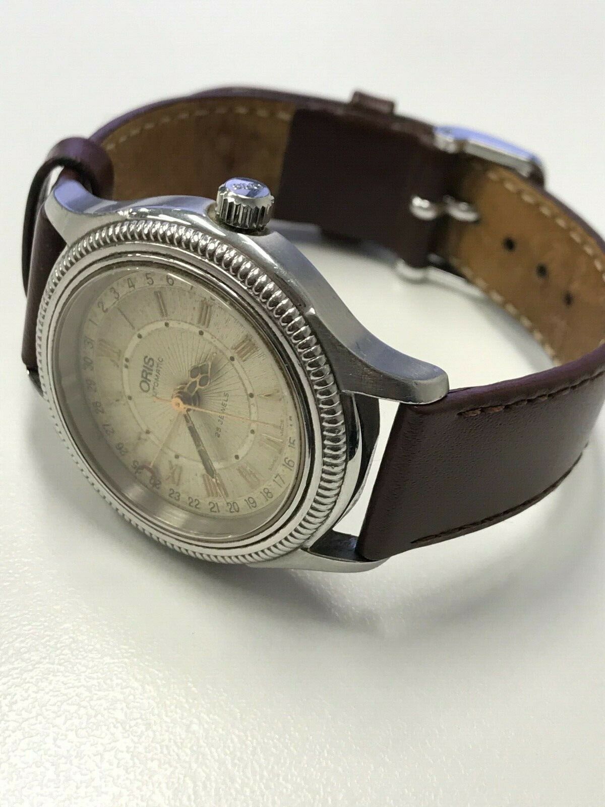 Oris Date Pointer ref 7465 Stainless Steel Automatic 1990s Men 