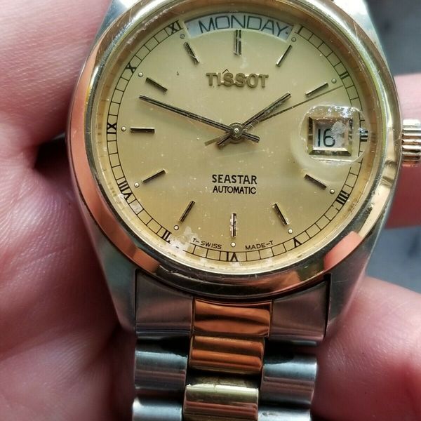 TISSOT SEASTAR 自動巻き腕時計 TISSOT SEASTAR A583K Automatic Men's Watch Swiss Made For Parts or