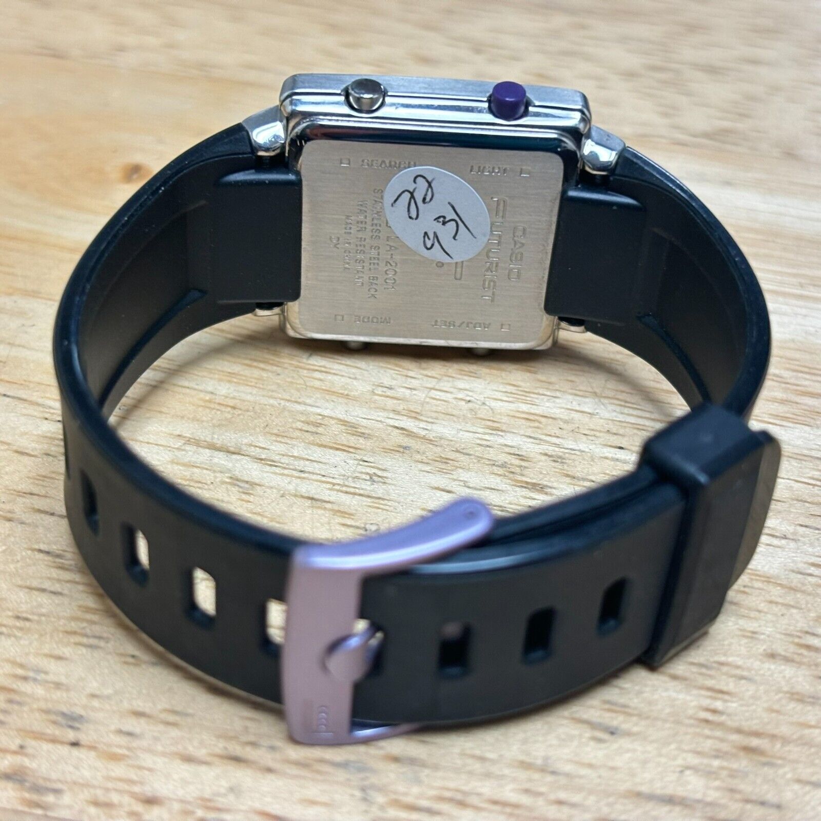 Casio Digital Quartz Watch Futurist LA-2001 Lady Silver Alarm