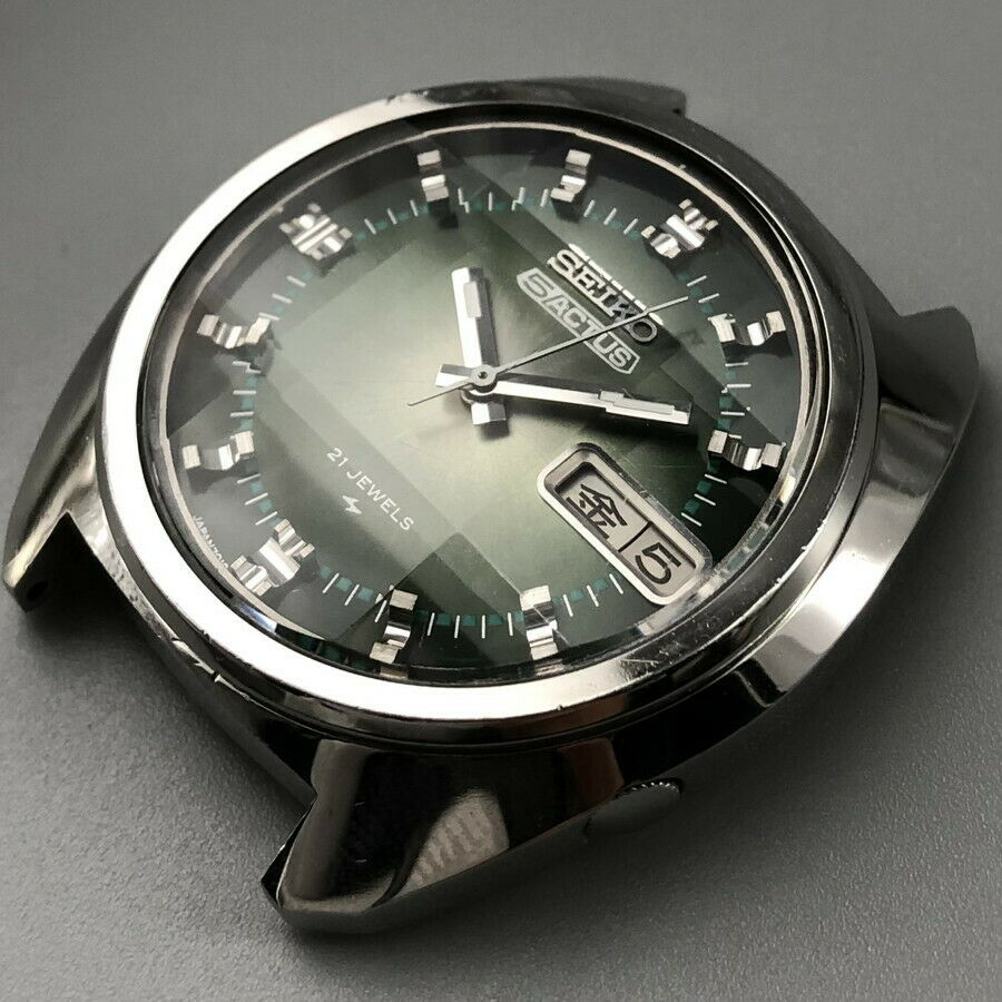 OH serviced, Vintage 1974 Seiko 5 Actus 7019-7350 Cut Glass Automatic Green  #566 | WatchCharts