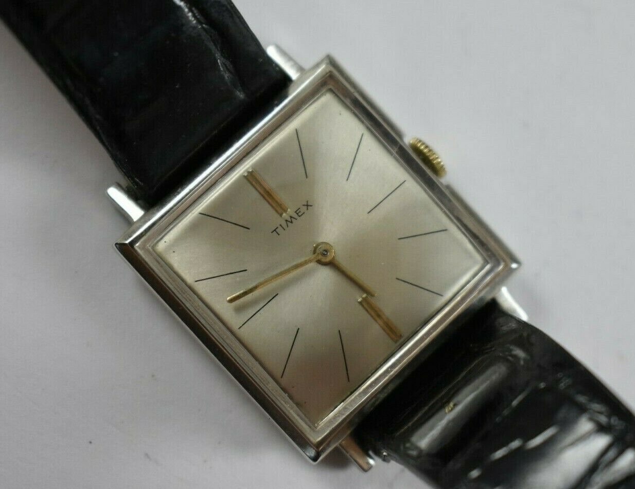 Vintage Timex Square Hand Wind Mechanic Mens Watch w/Box Runs  |  WatchCharts