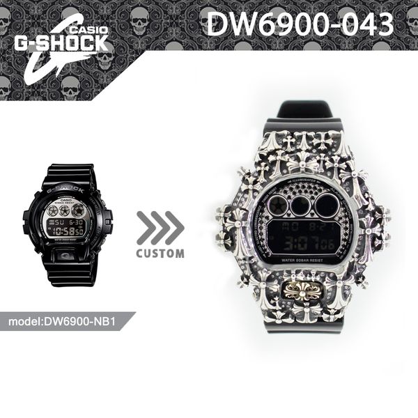 G Shock Custom G Shock Custom Watch Dw 6900 Dw6900nb 1 Cross Ch Cemetery Sbt Silver 925 Black Custom Bezel Crowncrown Dw6900 043 Watchcharts