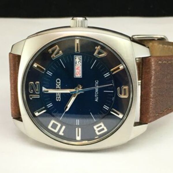 Seiko Men's Recraft Leather Automatic Watch SNKN37 MSRP 225