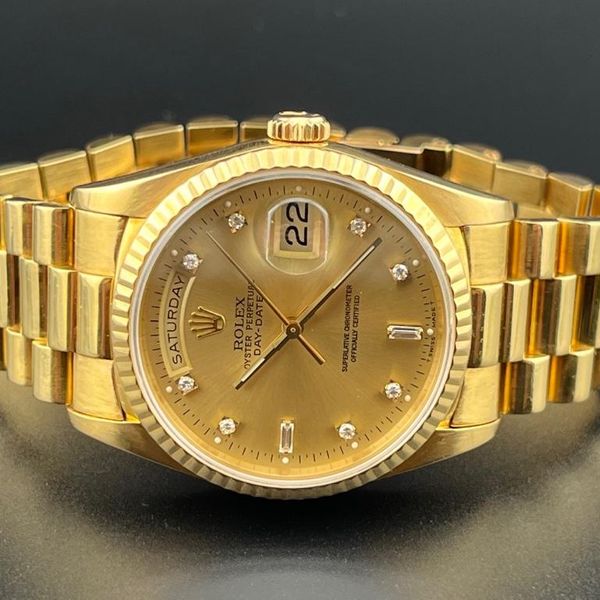 Rolex Day-Date President with Factory Diamond Set Dial | WatchCharts ...