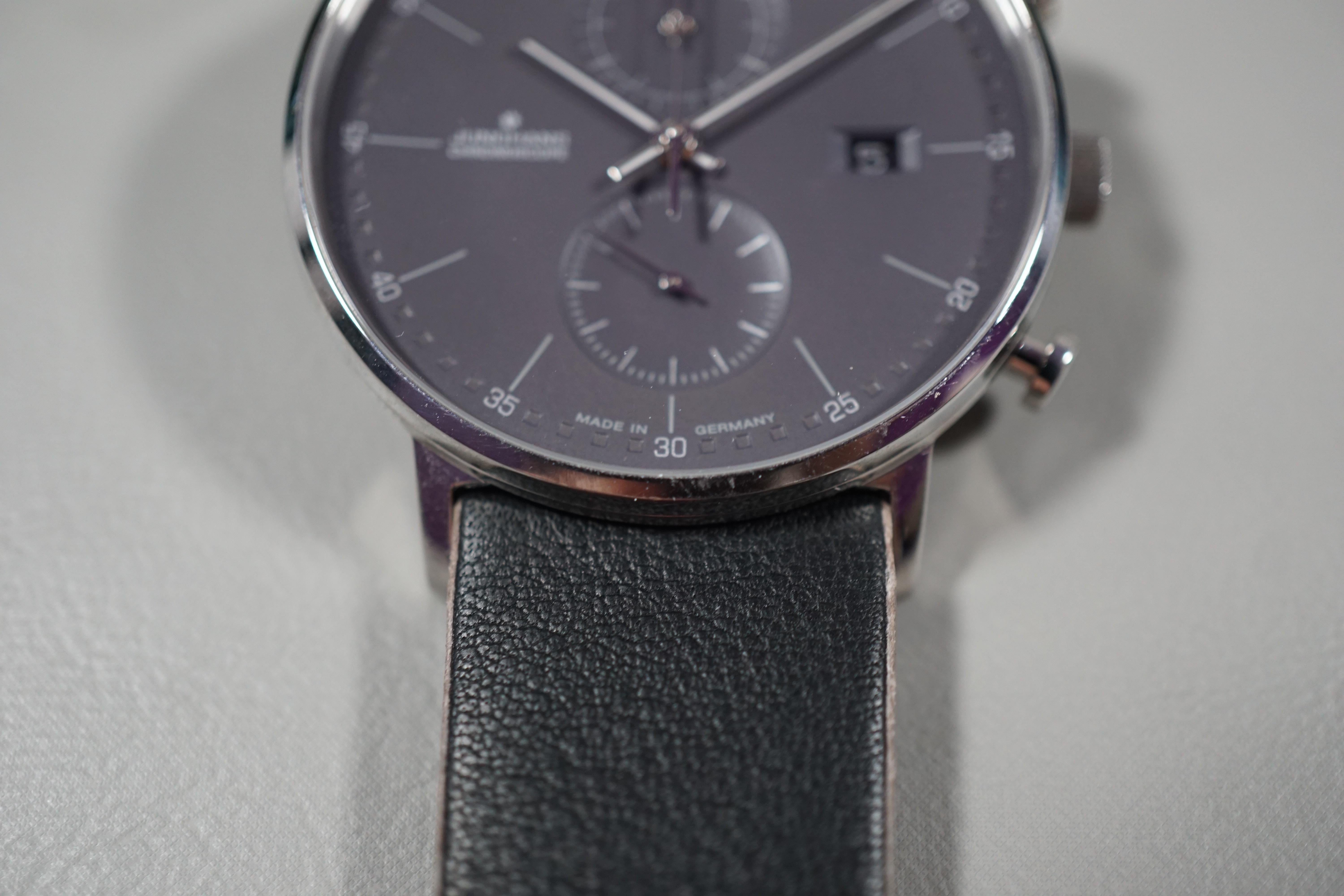 WTS Junghans Form C 4876.00 Grey Dial Chronoscope Quartz 395