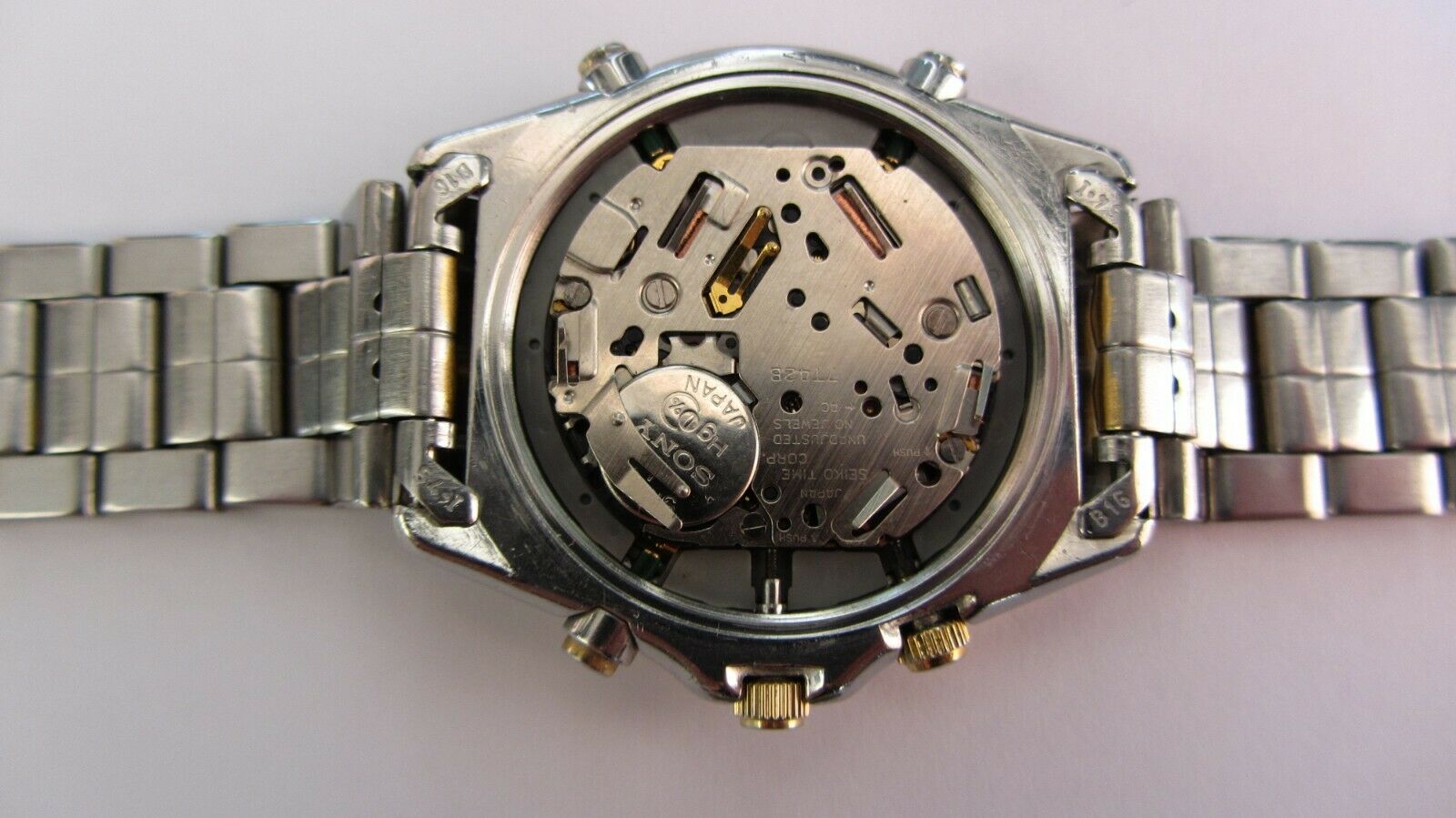 SEIKO 7T42-6A0B SPORTS 150 QUARTZ CHRONOGRAPH GOLD PLATED AND